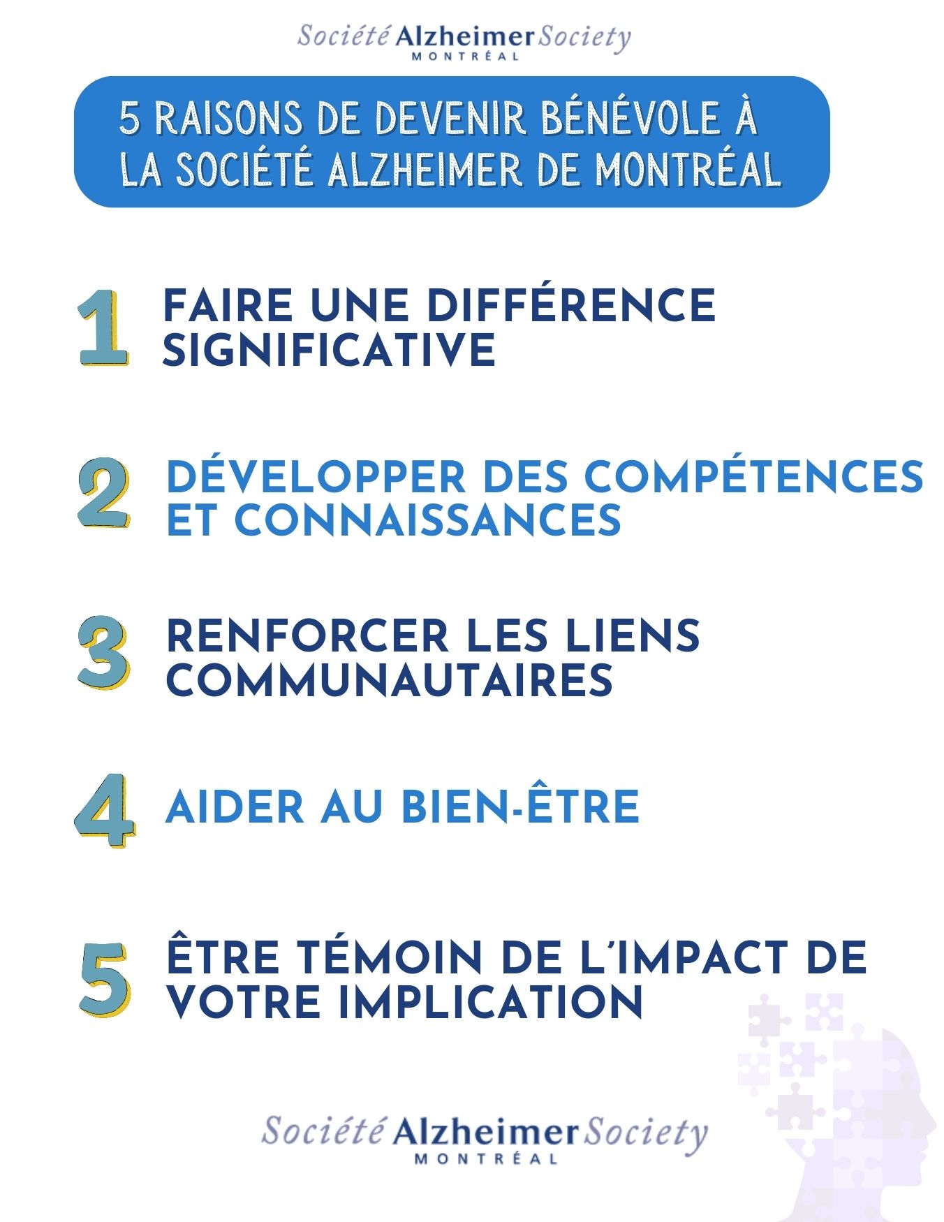 5 RAISONS DE DEVENIR BÉNÉVOLE À LA SOCIÉTÉ ALZHEIMER DE MONTRÉAL